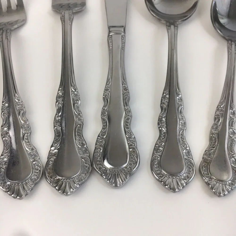 20pc FLORAL TIARA Reed & Barton Select Stainless Flatware  Forks Service for 4